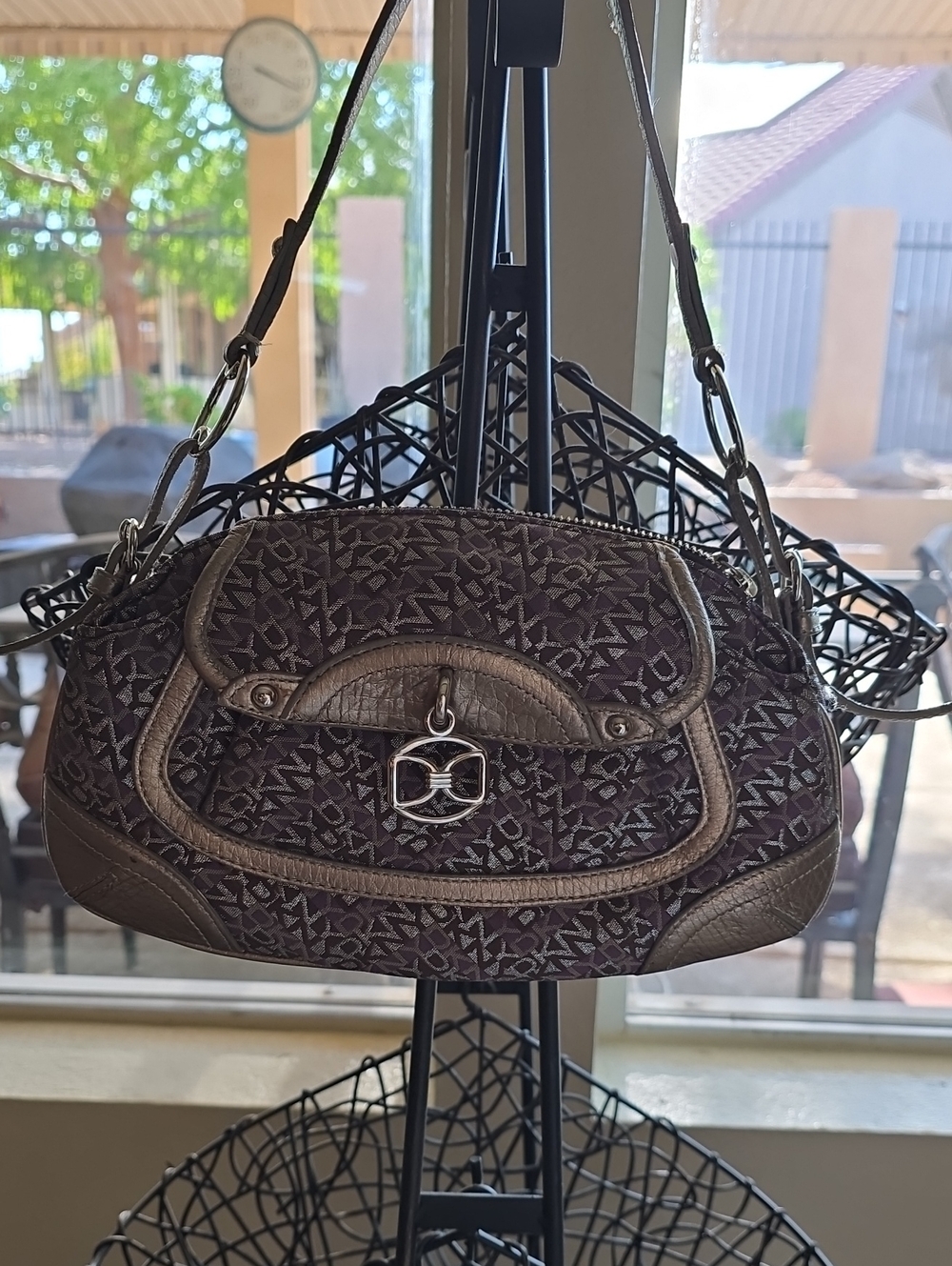 vintage DKNY monogram jacquard shoulder bag